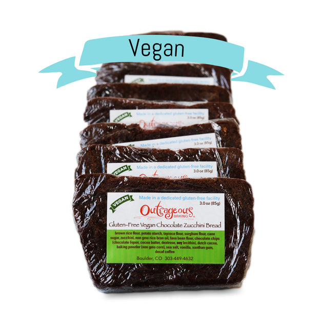 Vegan Gluten Free Chocolate Zucchini Bread Pre-Sliced | Egg-Free